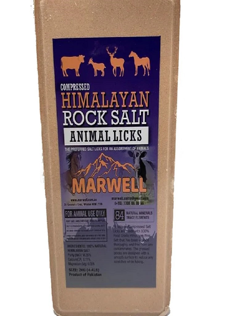 2 X 2 KG MARWELL COMPRESSED HIMALAYAN SALT ANIMAL LICKS 2KG